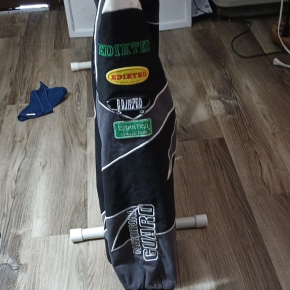 Edikted Black and White National Guard Bomber Jacket - Picture 8 of 10